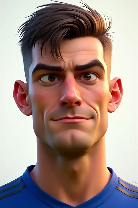 Chelseas German player from the neck up animated style 