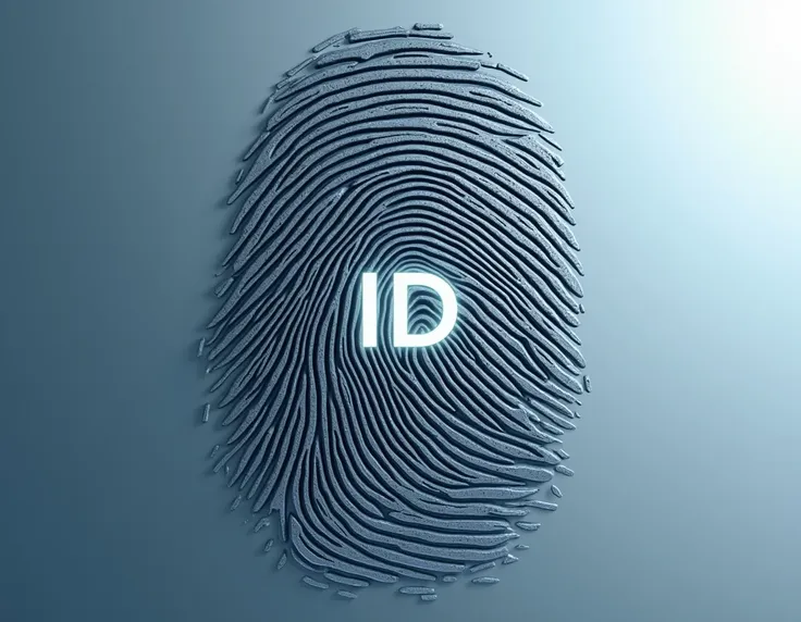 A fingerprint that says ID in the middle 