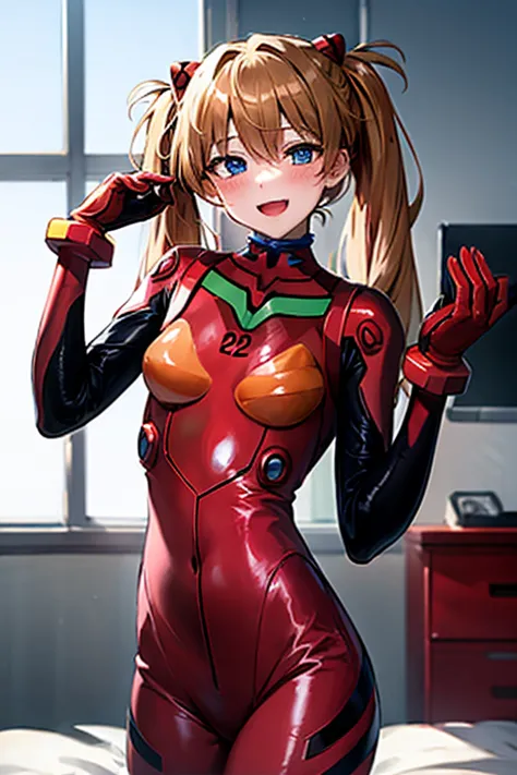 (( best quality)), ((masterpiece)), (be familiar with),  perfect face, indoor, bedroom,  viewer,
one woman,  soryu asuka langley...