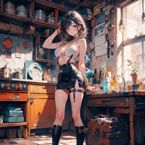 Full body Waifu beautiful detailed eyes, beautiful detailed lips, extremely detailed eyes and face, longeyelashes, 1girl, sensual, young woman, sexy medium / large breasts, beautiful feminine face, nice sexy thighs, slim, sexy, erotic, beautiful fashion cl...