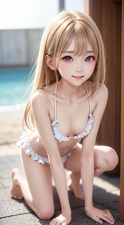 ( A very beautiful cute girl ), ( very cute face :1.2),, Junior high school students, ( Clear and Attractive Big Eyes Like Sparkling Crystals), Great looks,  beautiful detailed eyes ,  Detailed Double Eyelids , (smile), ( Realistic Pictures:1.2), (Beautifu...