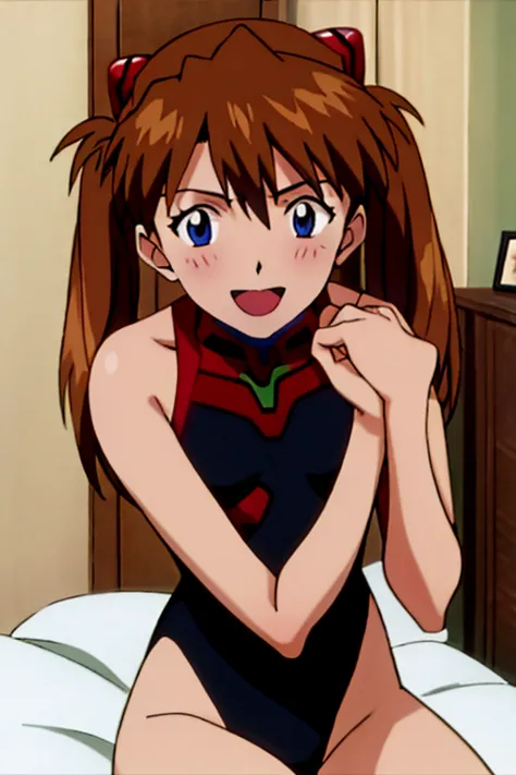 (( best quality)), ((masterpiece)), (be familiar with),  perfect face, indoor, bedroom,  viewer,
one woman,  soryu asuka langley...