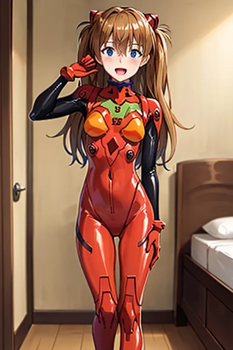 (( best quality)), ((masterpiece)), (be familiar with),  perfect face, indoor, bedroom,  viewer,
one woman,  soryu asuka langley...