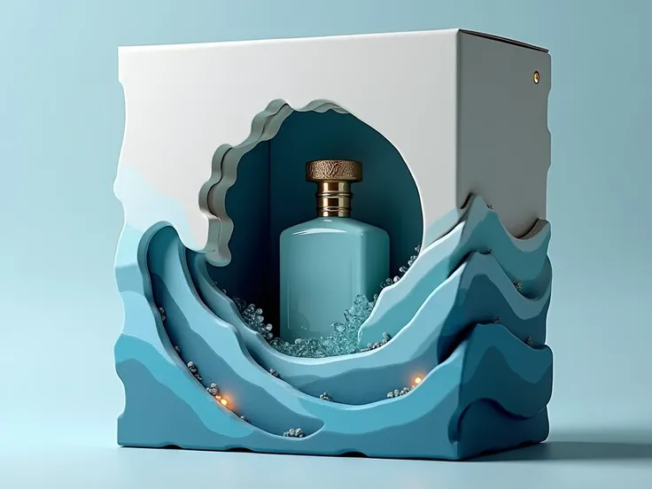 form:  The box has a curved spiral or wave structure ,  symbolizing the movement of the sea and the fury of Poseidon .  The shape is neither square nor rectangular ;  the box has rounded edges that mimic the flow of the waves ,  which also makes it easier ...