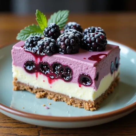 Cheesecake de Zarzamoras Sin Horno 🍇🎉

Ingredientes:

 - 200 g of cookies Crushed
- 100 g of melted butter
- 300 g of cream cheese
- 200 ml of whipping cream
- 100 g of sugar
- 1 teaspoon vanilla extract
- 200 g of fresh blackberries
- 50 g of sugar for th...