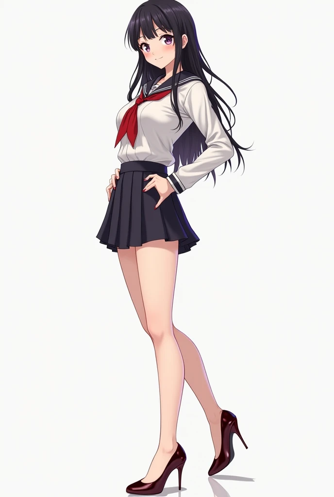 Shiori Suwano, , School Uniform, Beihe,  Octane Value Rendering ,  Super High Heel Thin Heel Shoes ,  highest thinnest heel,  ultra-fine metal heels,  Slim Long Legs,  Visible Sexy Mascara , Visible Sexy Eyeliner ,  Visible Sexy Makeup,  The most beautiful...