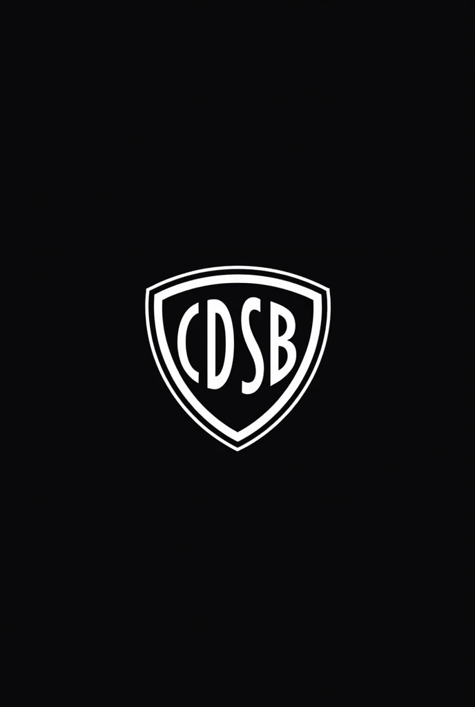  Generate an innovative logo design in the shape of a soccer shield , with the acronym C .D.S.b,  in black with the initials white and the outline lines in white.