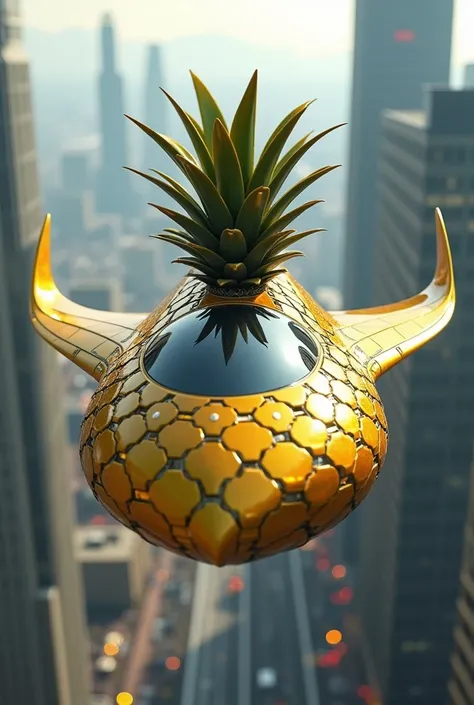 Pineapple of the future with an airplane drive 