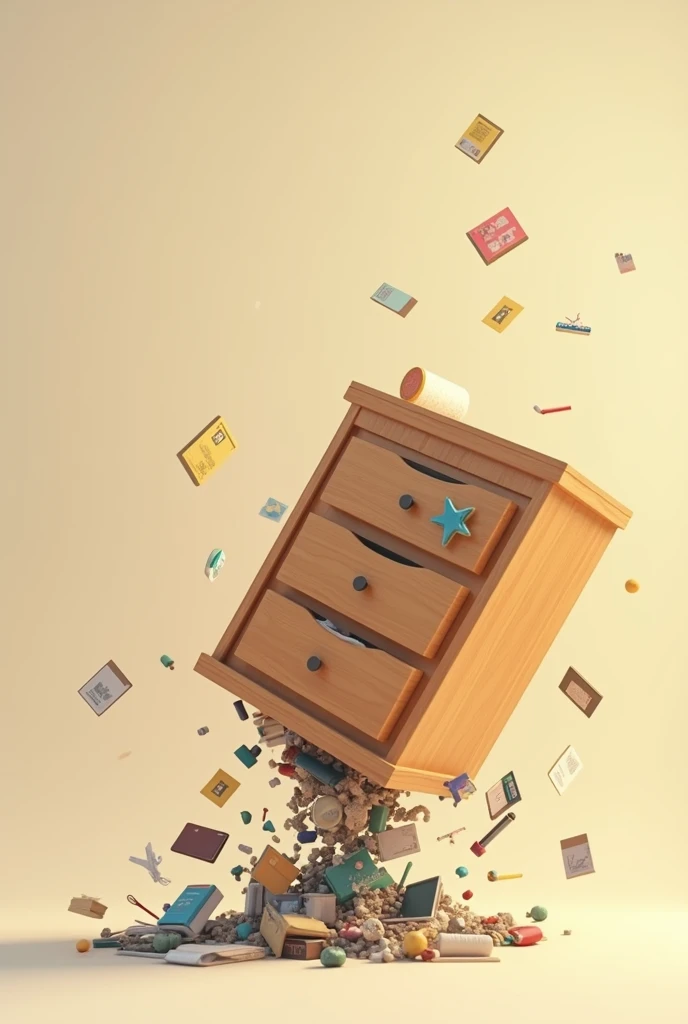 Animated image of a drawer falling