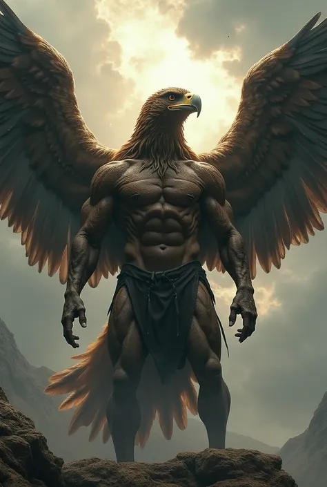 Design of an eagle that has a human body 