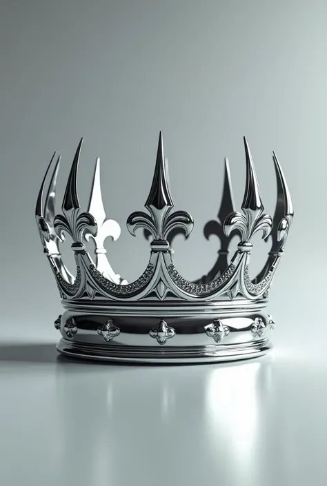 Chromed kings crown in realistic design format 