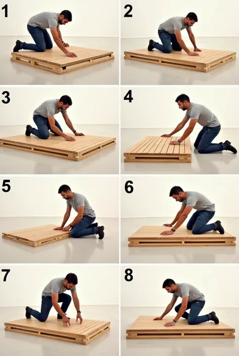 Please,  generate a sequential image of the construction process of the Multilayer Wooden Floor installation