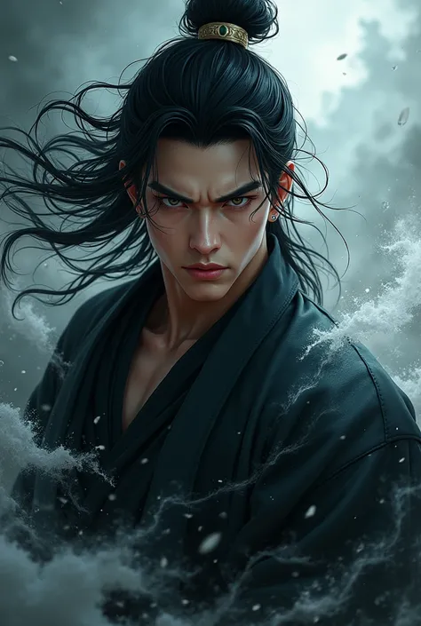 Xuanying，Japanese comic character male avatar，Dark Wind，Handsome，CG Rendering，vividly，8k