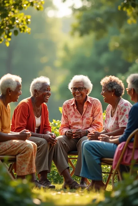 groupes de personnes noirs âgées de plus de 50 ans en activité récréatives ( jeu)  dans un espace ouvert ou jardin