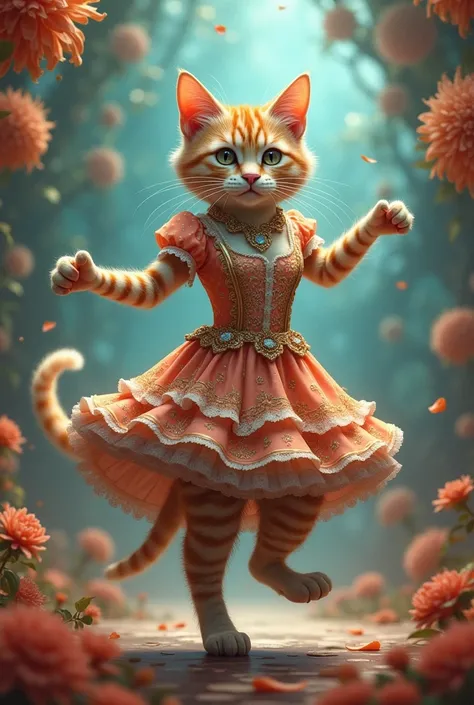 క్యాబేజ్ fancy drass cat dancing 