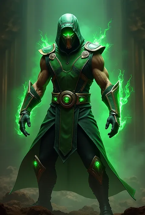 Main character: Triborg Candrax mortal kombat  en una pose de combate o destacándose con su diseño robótico.
bottom: Ambiente oscuro and futurista, con tonos verdes and negros para resaltar el tema de Candrax.
 Striking text : Phrases like " Challenge acco...