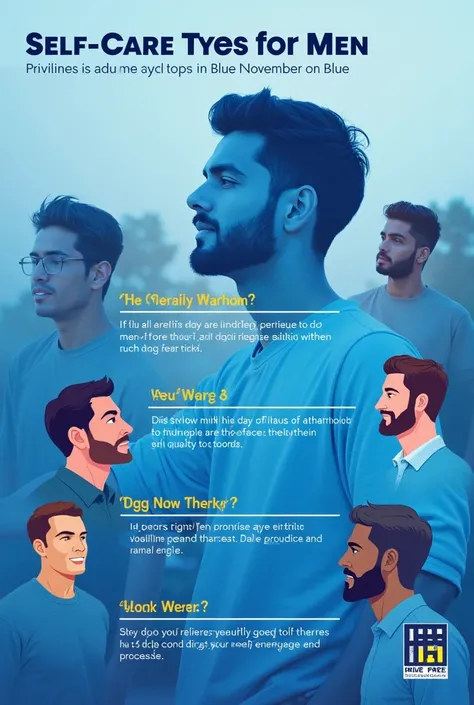 A poster with self-care tips for men - blue November campaign 
