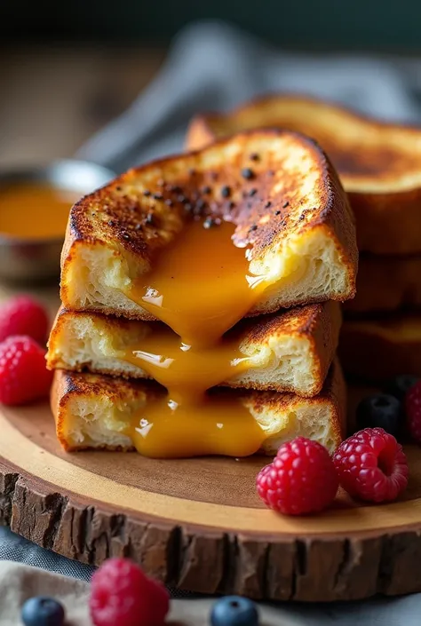 French toast stuffed with Dulce de Leite