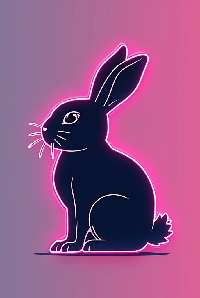 create a logo with the image of a rabbit but without a background only the circumference with artistic neon style 