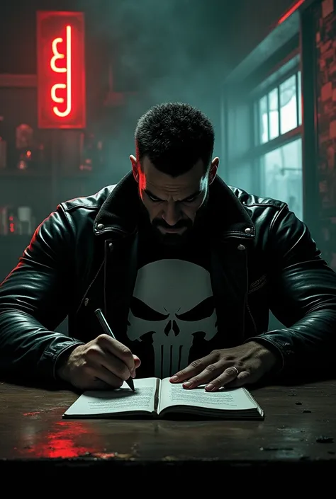 PUNISHER WRITING IN THE BACKGROUND (BAR)