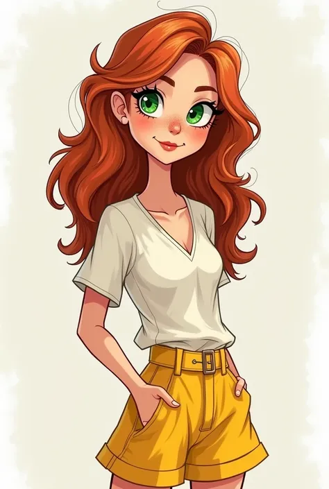 Eva is petite, standing at 5’4” with a slim but curvy frame. She has a sharp, angular face with striking green eyes that are often full of mischief. Her auburn hair falls in loose waves around her shoulders, usually styled in a way that gives off an effort...