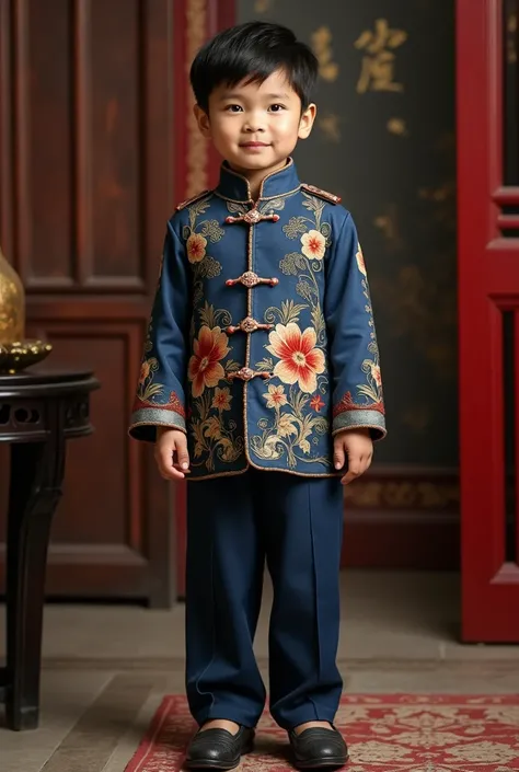   boy ,  Changshan  ( Cheongsam for men ):  A traditional Chinese costume which includes a long tunic with mandarin collar and buttons on the front.  It is ideal for formal occasions and special events .

lasts a tang:  A suit consisting of a jacket and pa...