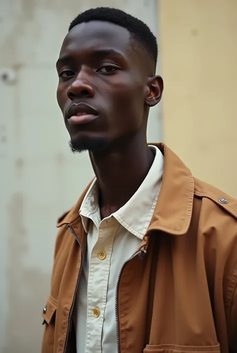 Photo d un jeune homme noir. 21 cut hairs 
 African Ivorian 90s style