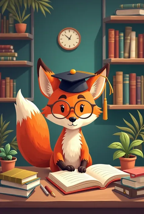 Fox studying cartoon 