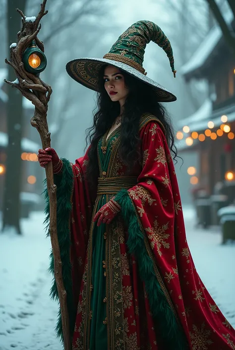  dressed as a Christmas witch  