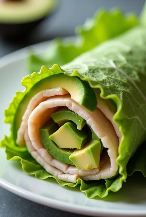  Turkey roll with avocado
Ingredients : thin turkey slices , avocado slices, lettuce leaves.
 Roll the avocado and salad roll into turkey for a protein snack.
