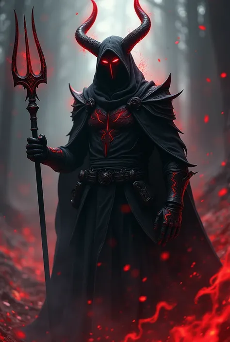 Je veux un posseseur qui peut posseder des gens dans son aura noir au pouvoir de l’electricité et de la transformation en demon effrayante de demon de dan da dan.Ce posseseur a des gants de boxes noir et rouge avec un trident dans la main droite.Il est ain...