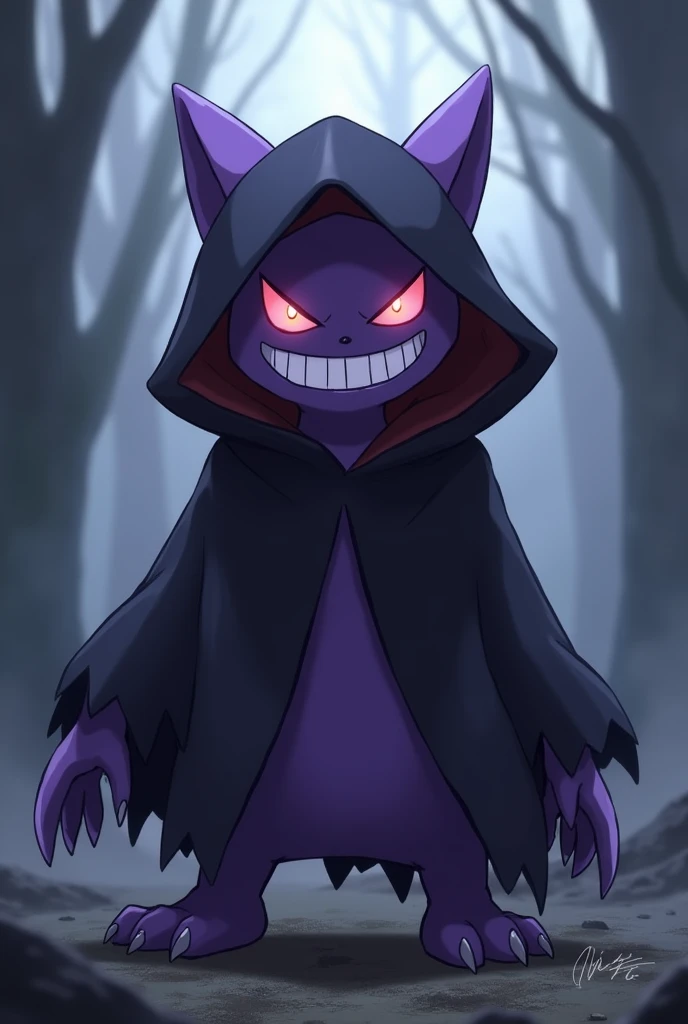 Gengar from Pokémon with a akatski costume smaller