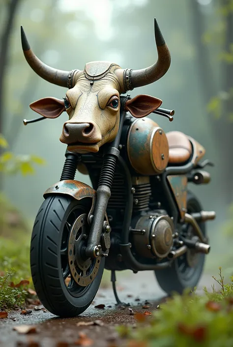  animal combined motorcycle with cow 