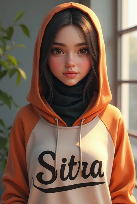  muslim hijab girl 18 or older years old wearing a hoodie with the name sitra 
More beautiful 