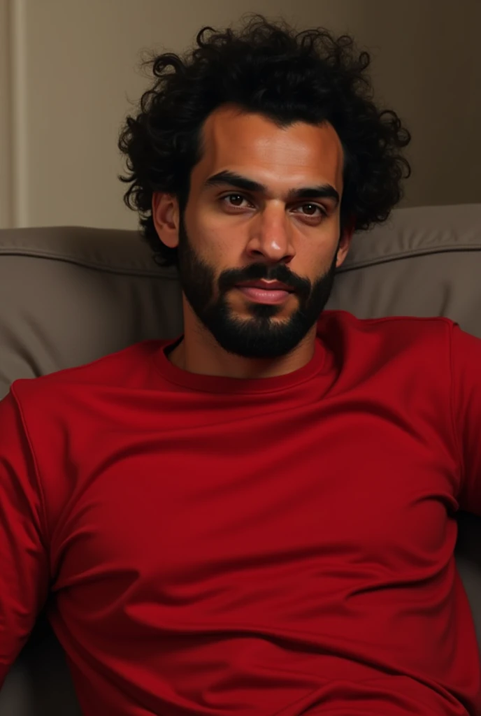 Mohamed Salah wearing a red nightshirt 