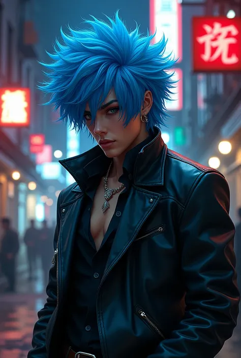 Gangster Flufy Hair Blue Clothing