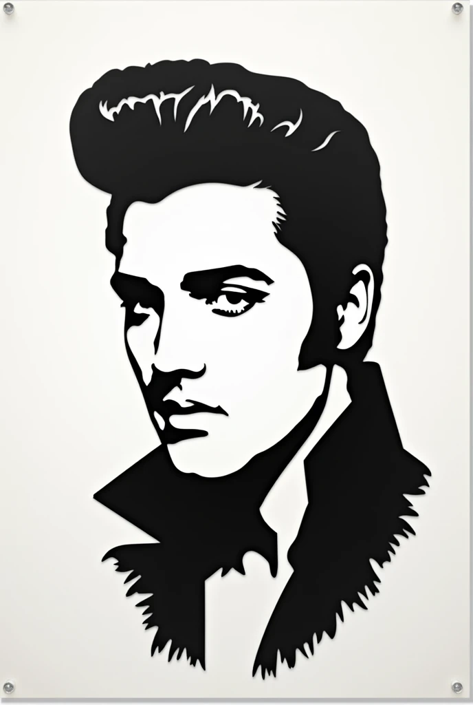 Make an easy to cut stencil to print in black and white by Elvis Presley 