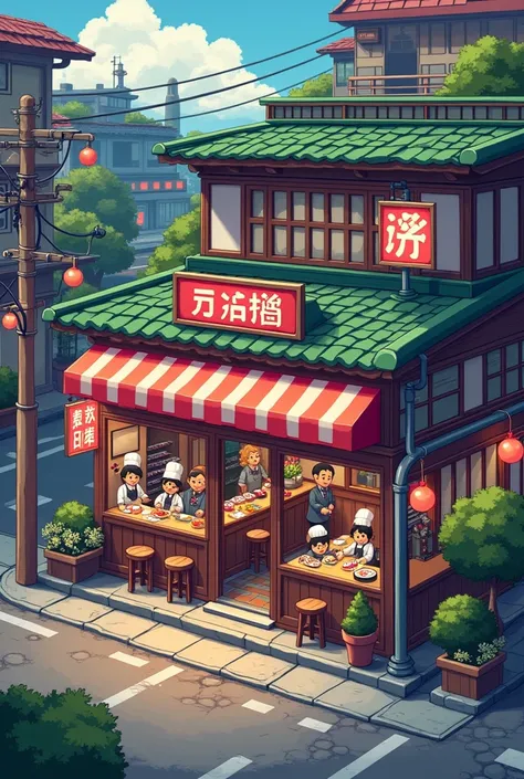 Pixel Art Sushi Restaurant