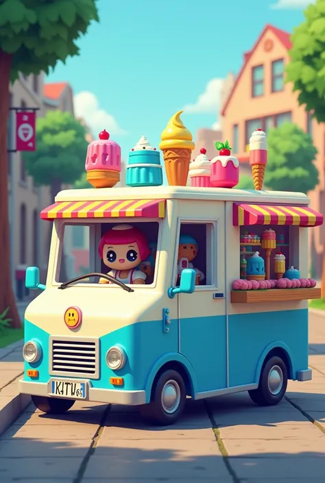  Pixelated ice cream truck, Ice cream on the counter 