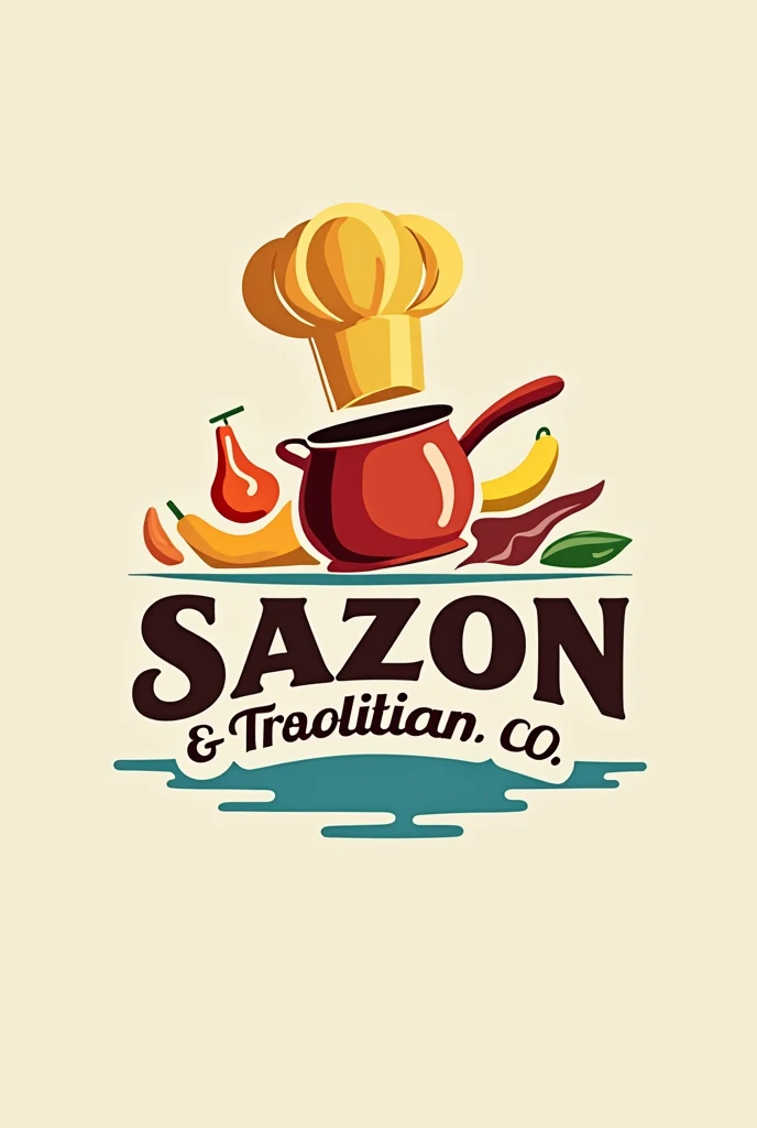 Create a modern full color 3d logo for Sazon  & tradition,C.a.’,  a traditional Venezuelan food company aimed at people who are passionate about good food and those flavors that transport you to your hood and family memories: the colors must be vivid, joyf...