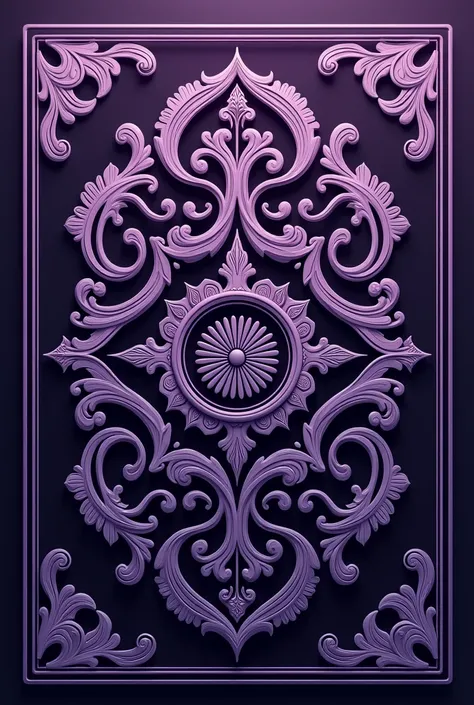 Create a design of a back  ( of a ) Of a card from a poker deck inspired by the Bycicle card design that is purple
