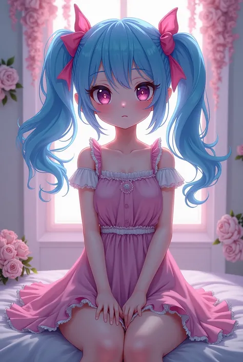  Yandere Kawaii Blue and Pink Hair 