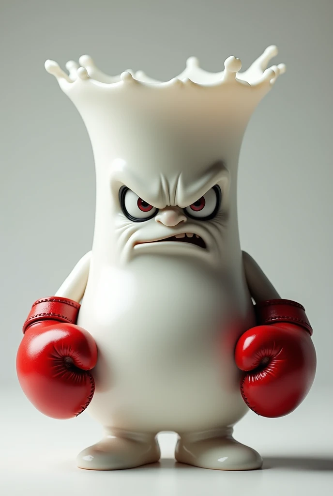 Angry milk glass with boxing gloves