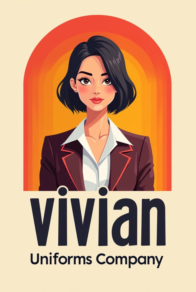 Create a logo for Vivian Uniforms company with bright colors 