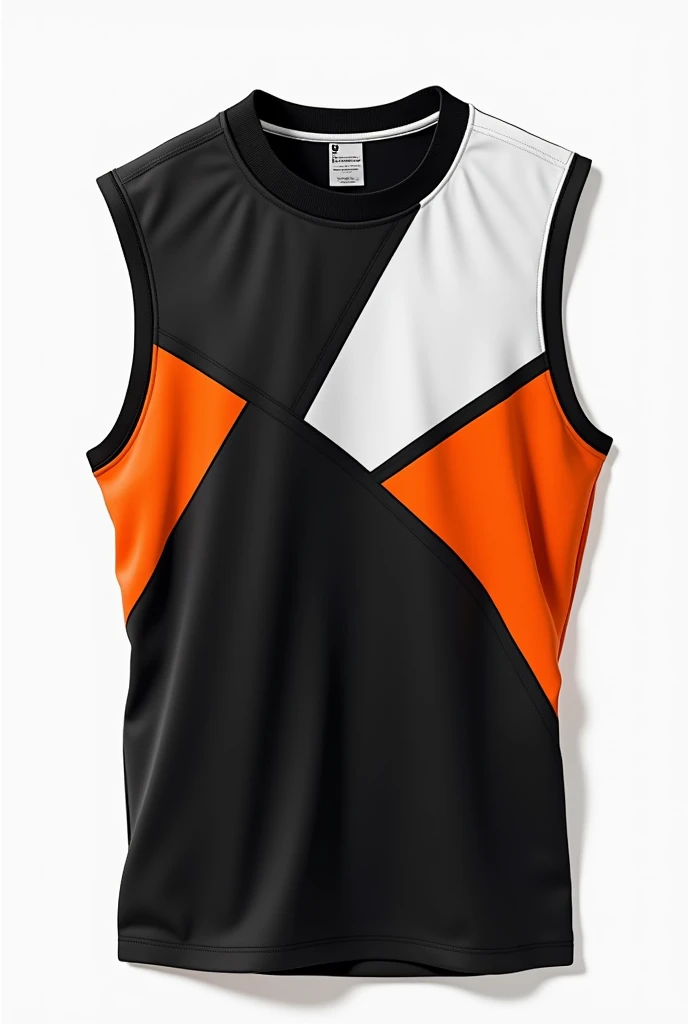 Musculosa sleeveless mens sporty sweatshirt in black white and orange 
