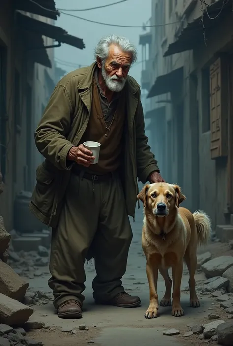 a beggar and his dog 