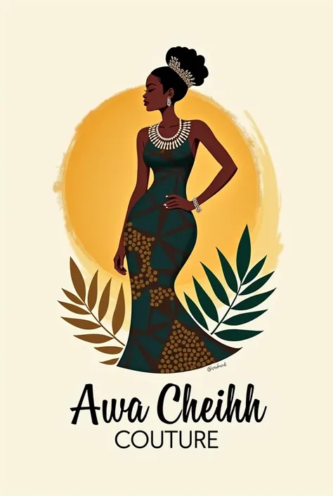 Créer moi un logo pour mon atelier de couture spécialisé pour les femmes nommée awa cheikh couture met des tenues africaine et un design fait moi un logo simple et original en mettant 