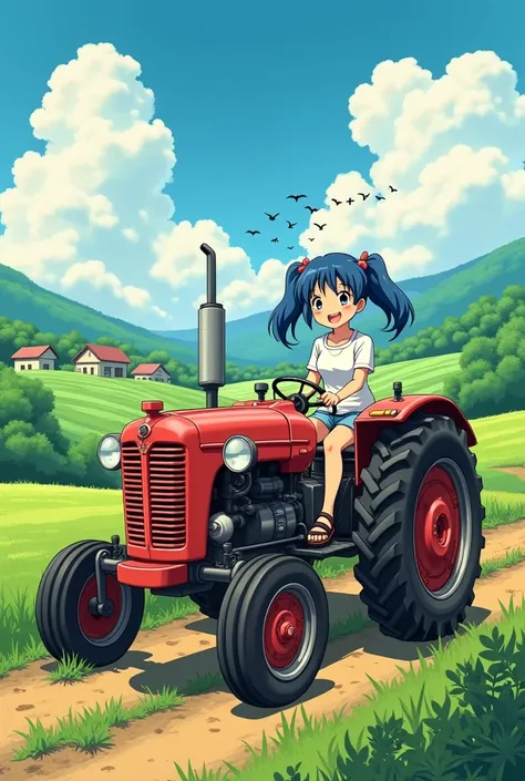 Namihira of Sazae-san　Ride a tractor
