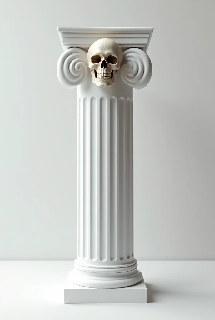 Make a small skull in the middle of a white pillar as if it were carved by the Greeks and below say pillar Lokandy