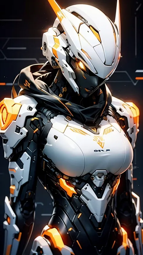 (Mechanical beauty) (realistic mecha art) (Beautiful woman in mecha attire) (intricate cybernetic enhancements) (sleek, futuristic armor) (luminous visor) (graceful pose) (high-tech background) (dynamic, realistic lighting), DSLR, 85mm, kodak portra 400, c...